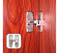 Pexintek Lot de 2 Verrous Porte Coulissante à 90 Degrés Vintage Argenté | Loquet de Portes à Double Ouverture pour Cuisine, Chambre, Salle d'Étude, Salle de Bain et Placard, Maniement à une main