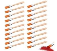 Peygre 20 Pièces Pinceaux Plats, Manche en Bois, 0,5 Pouce | Petits pinceaux déco pro pour acrylique, gouache, vernis, portes, murs. Manche bois, 0,5 pouce.