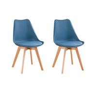 PEZ ROJO Lot de 2 Chaises Scandinaves, Chaises Salle à Manger, Chaise Cuisine, Salon, Chaises Bleu Canard, Design Ergonomique, Pieds Bois de Hêtre Massif