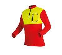 PFANNER® T-shirt Zipp-Neck - manches longues Rouge/jaune fluo 3XL