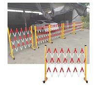 PFCDZDU Barrière Mobile Extensible, Barrière De Circulation Pliable Et Ajustable avec Roue, Chantiers Écoles Rétractable Légère Barrière De Sécurité Portable (Couleur : Red+White, Taille : 3.9FTx9.8