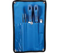 Kit d'affûtage pour tronçonneuse PFERD TOOLS 4,0 mm 5/32 pour pas de chaîne 1/4 et 3/8 Low Profile dans une trousse à roulettes