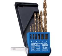 PFERD TOOLS Jeu de forets hélicoïdaux 6 pièces INOX HSSE N DIN 338 pour matériaux durs et tenaces