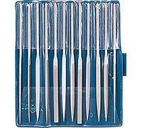 Jeu de limes à aiguille de précision CORRADI®, 12 éléments, dans un étui en plastique, Long. : 200 mm, Taille 0