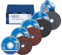 PFERD TOOLS COMBICLICK Kit de rondelles fibre Ø125mm VRH A100C, 180M, 240F et PNER W F avec plateau-support CC-H-GT pour la finition