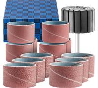 Set de manchons abrasifs cheval 13 pces corindon Ø 45x30mm A40,60,80,150 avec support Ø de tige 6 mm
