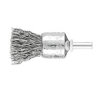 PFERD 43298004 Brosse à pinceau sans torsion en PBU | Ø 20 mm - Diamètre de la tige : 6 mm - Fil d'acier Ø 0,50 - pour ponceuse droite, perceuse, arbre de flexion