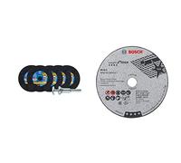 PFERD 69198288 Kit de démarrage 6 pièces & Bosch Accessories 5 disques à tronçonner Expert for Inox (pour acier inoxydable, 76 x 10 x 1 mm, accessoires meuleuse angulaire)