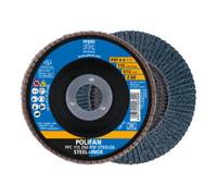 PFERD Disque à lamelles Z PSF STEELOX D. 115 mm granul. Z-60 conique INOX corindon zir Quantité:10