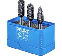 PFERD HM 21901415 Lot de 3 embouts de fraisage, dents rondes, revêtement HICOAT, diamètre de la tige 6 mm, diamètre de fraise 12 mm, longueur dentée 25 mm, 21901415 - pour une utilisation polyvalente