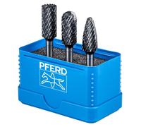 PFERD Jeu de fraises haute performance en carbure de tungstène ALLROUND HC-FEP 3 pièces dia. 6 mm universel grossier