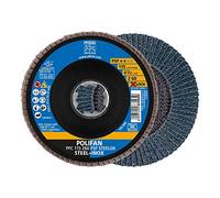 PFERD Lot de 10 disques à lamelles Polifan - 115 mm - Z60 - X-LOCK (22,23 mm) - PSF STEELOX - Pour une grande économie grâce à un usinage agressif avec une bonne durée de vie