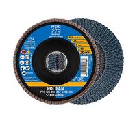 PFERD Lot de 10 disques à lamelles Polifan - 125 mm - Z80 - X-LOCK (22,23 mm) - PSF STEELOX, 67668126 - Pour une grande économie grâce à un usinage agressif avec une bonne durée de vie