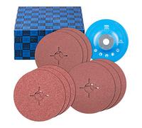 PFERD Lot de 10 disques en fibre | Corindon Ø 125 mm A36, 60, 80 avec plaque de support GT | 64198001 -