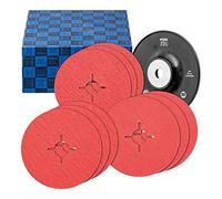 PFERD TOOLS Jeu de disques fibre 10 pces grain céramique 125 mm CO-COOL36,60,80 avec plateau-support HGT acier inoxydable