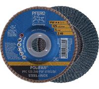 Pferd Meule à lamelles grain 80ZK diamètre 125mm conique pour acier / inoxalésage 22,23mm - 67768125