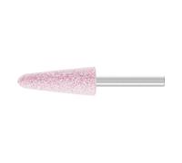 Pferd Meule sur tige Granulométrie 46 EK Diamètre 16 x hauteur 45mm Diamètre de la tige 6mm Forme conique Dureté 0 rose (AR) - 32210274