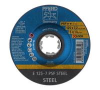 Pferd Disque à ébarber X-LOCK PSF STEEL D125×S7,2 mm coudé acier alésage 22,23 mm