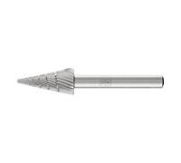 PFERD PFERD Fraise en acier rapide HSS forme cône pointu Ø 12x25 mm tige Ø 6 mm Z 3 universel moyen fin brise-copeaux Quantité:1