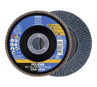 PFERD Polifan 69398195 Lot de 5 disques à lamelles conique PSF STEELOX pour acier et acier inoxydable Ø 125 mm Z 120