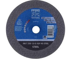 PFERD TOOLS 100 T 250-1,8 Q SGP HD STEEL/30,0 66322130 Disque à tronçonner 250 mm 20 pc(s) Acier de traitement, acier