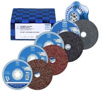 PFERD TOOLS COMBICLICK Kit de rondelles fibre Ø125mm VRH A100C, 180M, 240F et PNER W F avec plateau-support CC-H-GT pour la finition