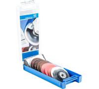 PFERD TOOLS COMBICLICK, jeu de 19 pièces, Ø 115 mm, M14 : usinages allant du dégrossissage au polissage à l'aide d'une meuleuse d'angle