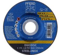 PFERD TOOLS 62011620 E 115-2,8 PSF DUO STEELOX Disque à ébarber à moyeu déporté Diamètre 115 mm Ø de perçage 22.23 mm acier