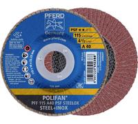 PFERD TOOLS 67644115 PFF 115 A 40 PSF STEELOX Disque segmenté Diamètre 115 mm Ø de perçage 22.23 mm Grain 40 acier inoxydable
