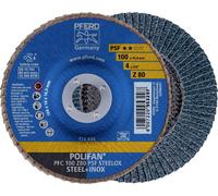 PFERD TOOLS 67768100 PFC 100 Z 80 PSF STEELOX/16,0 Disque segmenté Diamètre 100 mm Ø de perçage 16 mm Grain 80 acier inoxydable