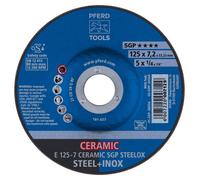 PFERD TOOLS Disque à ébarber E CERAMIC Ligne performance SG STEELOX pour acier/acier inoxydable