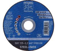 PFERD TOOLS EHT 125-2,2 SGP STEELOX 61331622 Disque à tronçonner 125 mm 25 pc(s) acier inoxydable, acier
