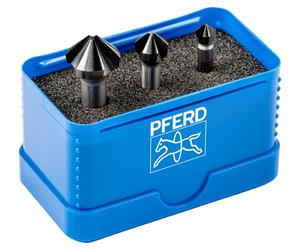 PFERD TOOLS Jeux de fraises coniques à lamer HSS 3 pces DIN 335 C 90° avec revêtement HICOAT HC-FEP