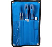 PFERD TOOLS Kit d'affûtage pour tronçonneuse 5,5 mm 5/32 pour pas de chaîne 3/8, 404 dans un étui à roulettes