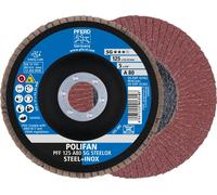 PFERD TOOLS POLIFAN Disque à lamelles PFF plat Ligne de puissance SG STEELOX Acier/Inox