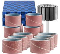 Set de manchons abrasifs cheval 13 pces corindon Ø 45x30mm A40,60,80,150 avec support Ø de tige 6 mm