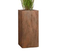 Pflanzwerk® Pot de Fleur Fibre de Verre Tower XXL Rouille Brun 100x50x50cm *Jardinière antigel* *Protection UV* *Qualité européenne*
