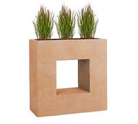 Pflanzwerk® Pot de Fleur Fibre de Verre Vista Terre Cuite 66x66x28cm *Jardinière antigel* *Protection UV* *Qualité européenne*