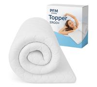 PFM HOME - Surmatelas 140 x 190 cm - En mousse élastique ergonomique - Avec housse en microfibre amovible et hypoallergénique - Technologie FüllPro+ innovante