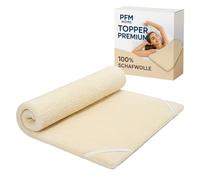 PFM HOME Surmatelas 160 x 200 cm en laine de mouton naturelle avec fermeture éclair, respirant, très ergonomique et confortable