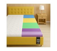 PFM HOME Surmatelas 190 x 200 cm - 6 cm de haut avec massage Ergo 5 zones + housse hypoallergénique - Respirant