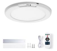Pfonnier LED Rechargeable Détecteur de Mouvement Sans Fil,19CM | Sans Percer,6000mAh Luminaire Pfonnier Rond 1 Pièce PLAFONNIER