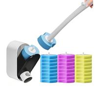 PFSLiang Brosse de Toilette Jetable, WC, BrosseToilette avec Têtes de Rechange, éponge, Têtes de Rechange pour Tige de Toilette, avec Support (Un Support + 24pc éponge de Remplacement)
