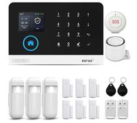 PGST Alarme Maison sans Fil,4G GSM/WiFi Alarme de fenêtre et de Porte Anti-effraction et Application Tuya Smartlife, Alarme de sécurité de Camping-Car/Appartement/Garage, Fonctionne avec Alexa