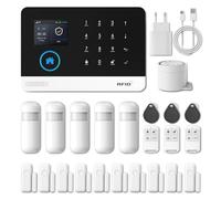 PGST Alarme Système WiFi/GSM, Compatible Google Home et Alexa, Kit Antivol avec Sirène,Détecteur de Mouvement, Capteurs pour Ports de Protéger Votre Maison et Votre Bureau (Smart Life-Tuya)