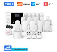 PGST kit sécurité alarme anti intrusion WiFi 4G Works with Tuya Smart Life système sans fil connecté pour maison commerce surveillance mobile installation rapide protection 24h sur 24 4G WiFi Kit C