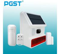PGST nouveau 433 MHz sans fil lumière Flash stroboscopique extérieure solaire étanche sirène pour la maison anti-cambriolage Wifi GSM système d'alarme de sécurité à domicile 523R