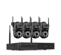 PGVRHCWG CCTV WiFi à Double Objectif 4K 8MP à Double écran | Kit de surveillance suivi automatique de la sécurité des caméras IP P2P 16CH NVR PTZ(1T,16CH NVR 4 Cameras,UK Plug)