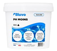 pH Moins Piscine - Réducteur de pH en Poudre | Baisser Le pH de l’Eau Rapidement | Traitement Eau Piscine et Spa | Formats 1,5 kg et 5 kg | Conditionné en France (5KG)