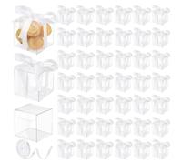 PH PandaHall 100pcs Boîtes-cadeaux Miniatures Transparentes 5x5x5cm Boîtes-cadeaux Cubes Transparents pour Chocolats Bonbons Biscuits Muffins Friandises Faveurs de Mariage Baby-Shower